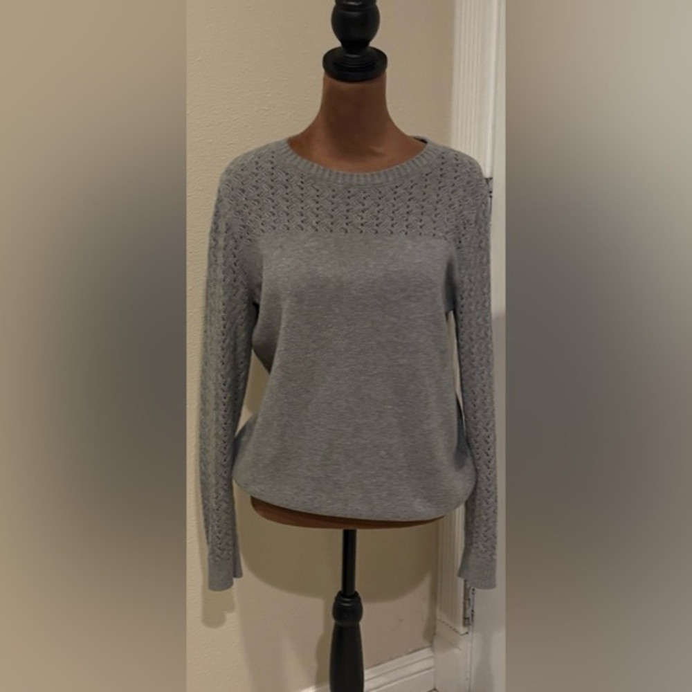 LOFT Light Gray Crewneck Sweater